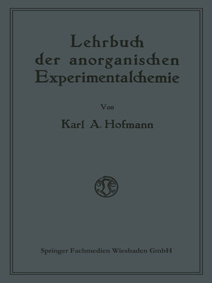 cover image of Lehrbuch der anorganischen Experimentalchemie